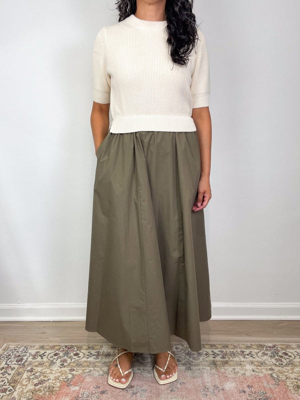 Mixed Media Dress in Ivory - The Shoe Hive