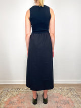 Mixed Media Scoop Neck Dress in Black - The Shoe Hive