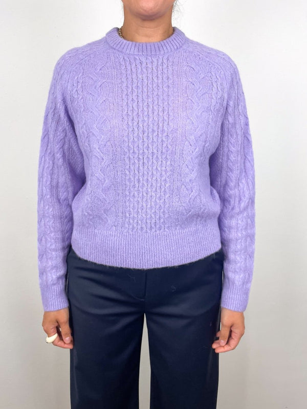 Mixed Stitch Pullover in Lavender - The Shoe Hive