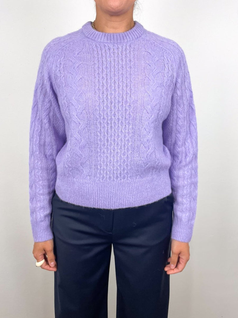Mixed Stitch Pullover in Lavender - The Shoe Hive