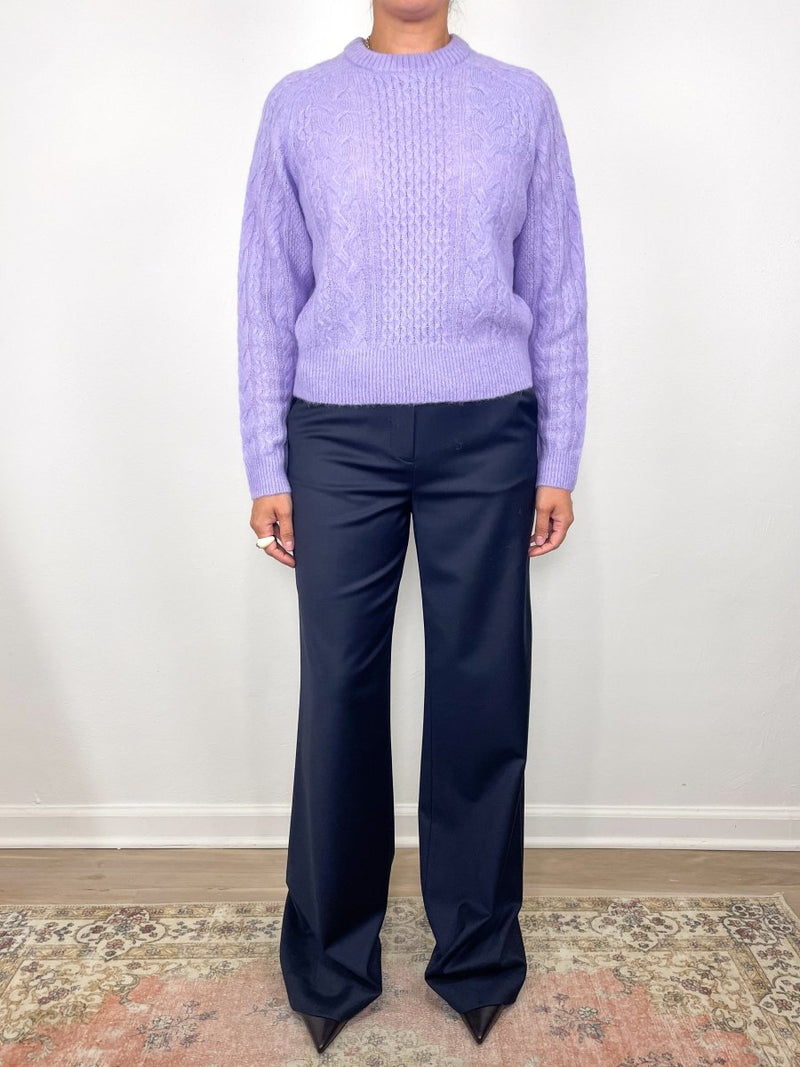 Mixed Stitch Pullover in Lavender - The Shoe Hive