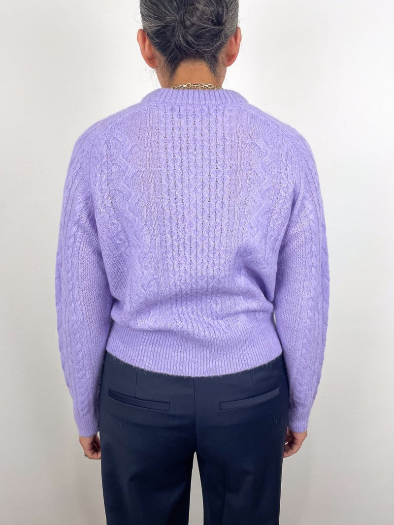Mixed Stitch Pullover in Lavender - The Shoe Hive