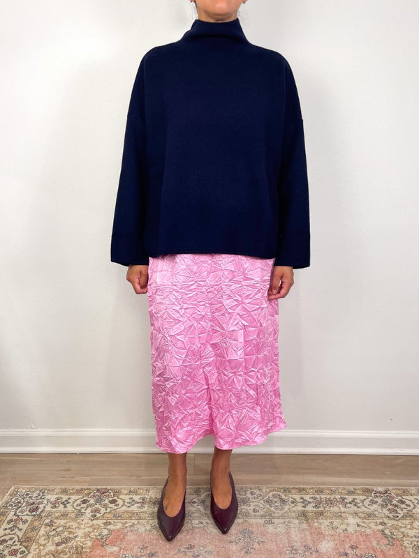 Mock Neck Sweater in Deep Night - The Shoe Hive