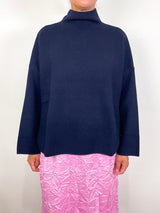 Mock Neck Sweater in Deep Night - The Shoe Hive