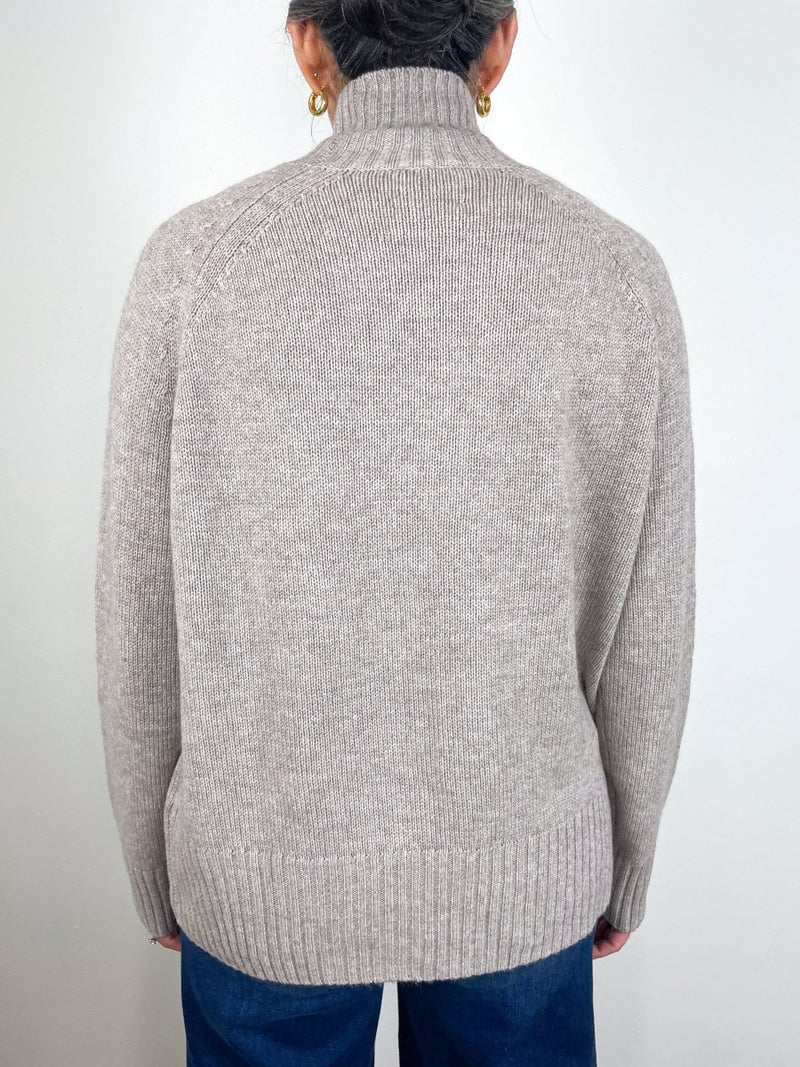 Mock Neck Sweater in Fresh Pepper Melange - The Shoe Hive
