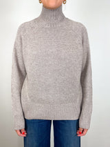 Mock Neck Sweater in Fresh Pepper Melange - The Shoe Hive