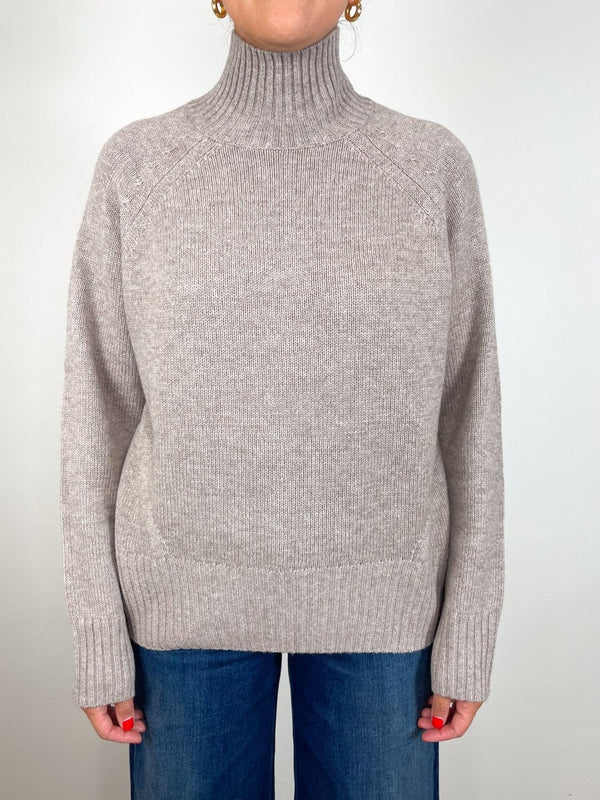 Mock Neck Sweater in Fresh Pepper Melange - The Shoe Hive