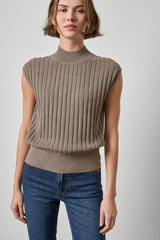 Mock Neck Sweater in Mink - The Shoe Hive