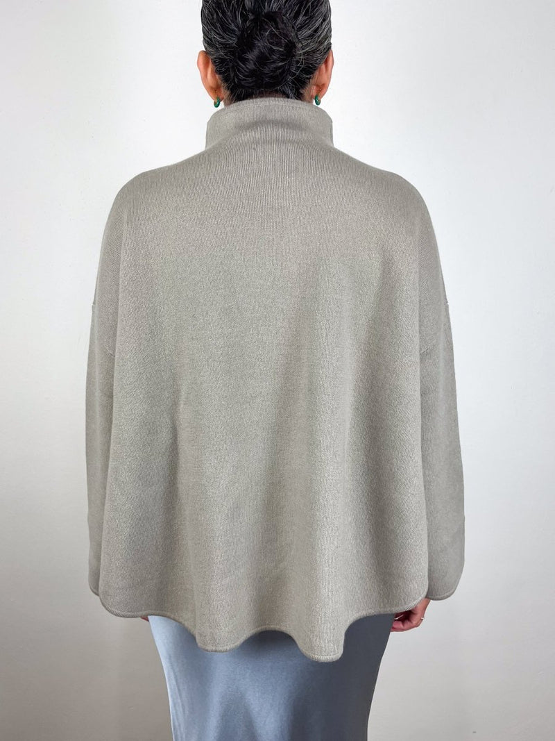 Mockneck Sweater in Limestone - The Shoe Hive