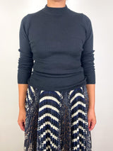 Mockneck Sweater in Noir - The Shoe Hive