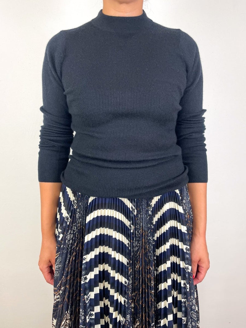 Mockneck Sweater in Noir - The Shoe Hive