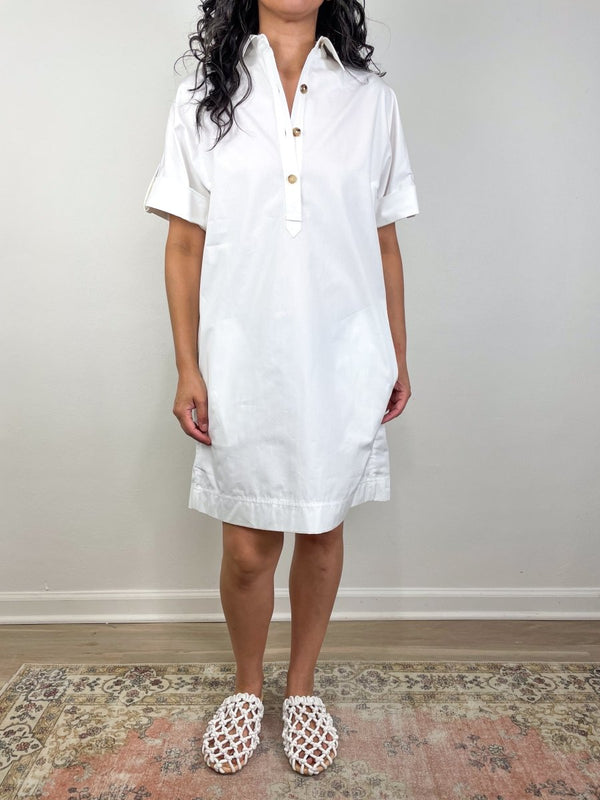 Molly Dress in White Poplin - The Shoe Hive