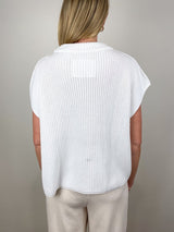 Montecito Sweater Vest in White - The Shoe Hive