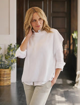 Montecito Sweater Vest in White - The Shoe Hive