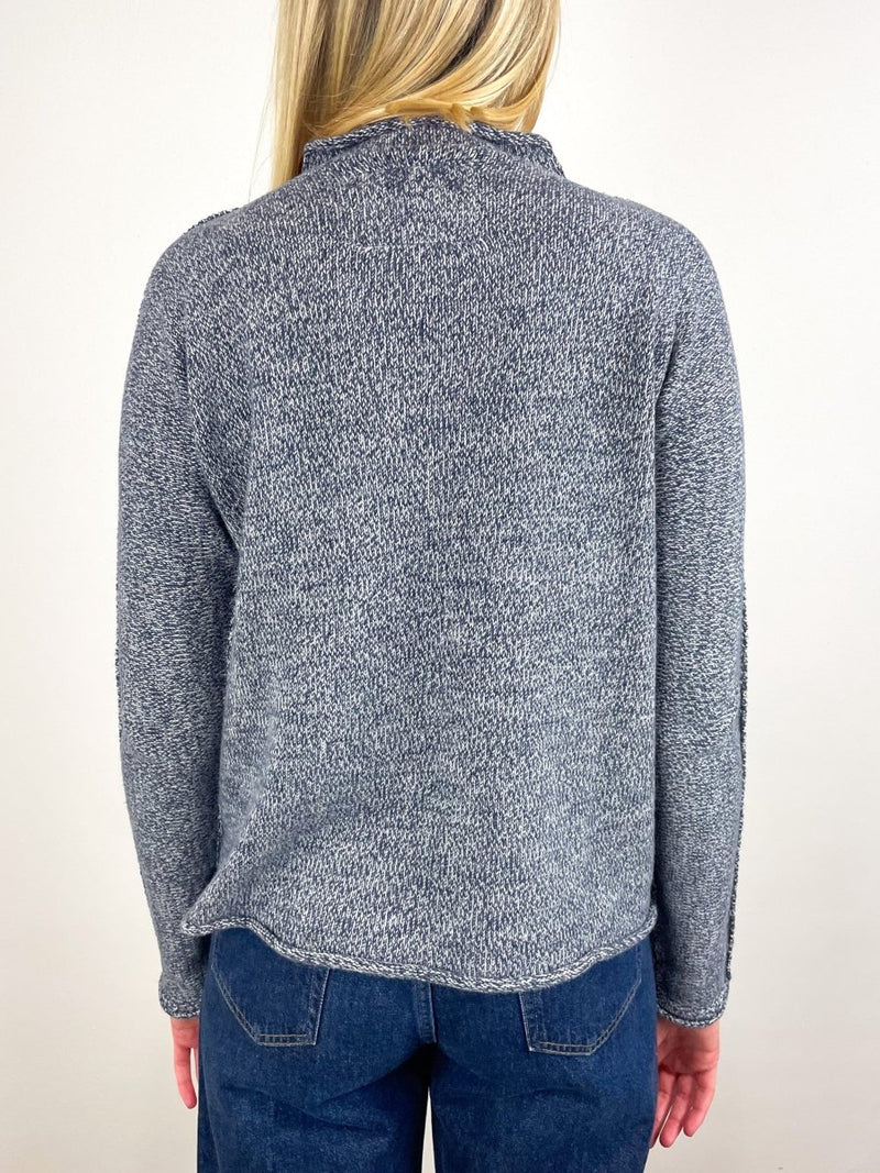 Monterey Sweater in Japanese Black Melange - The Shoe Hive
