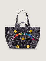 Moyen Cabas Matelassé in All Black - The Shoe Hive