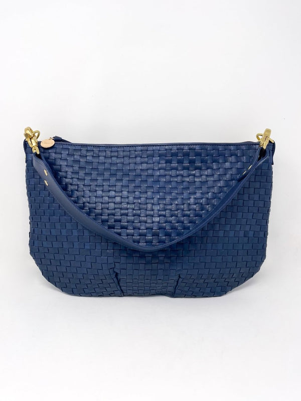 Moyen Messenger in Bleu Marine Woven Checker - The Shoe Hive