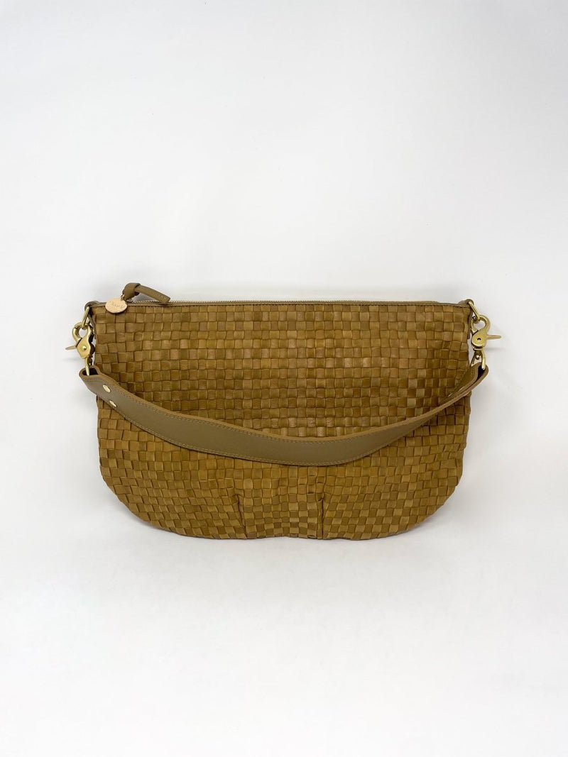 mmm..mmm Moyen Messenger in Sequoia Leather & Suede Woven Checker exclusive