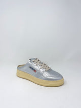 Mule Low Sneakers Leather in Goat Silver - The Shoe Hive