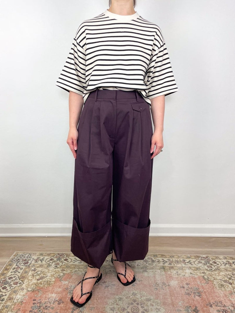 Myers Cropped Tee in Black/White Stripe - The Shoe Hive