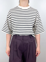 Myers Cropped Tee in Black/White Stripe - The Shoe Hive