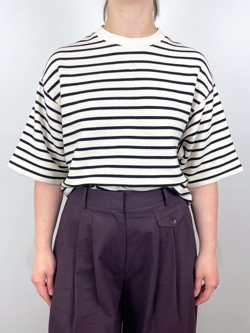Myers Cropped Tee in Black/White Stripe - The Shoe Hive