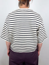 Myers Cropped Tee in Black/White Stripe - The Shoe Hive