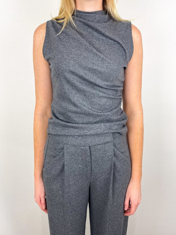 Mylie Sleeveless Top in Medium Heather Grey - The Shoe Hive