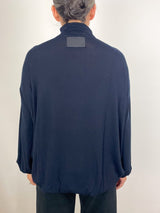 Myra Narrow Sleeve High Neck by Navy - The Shoe Hive