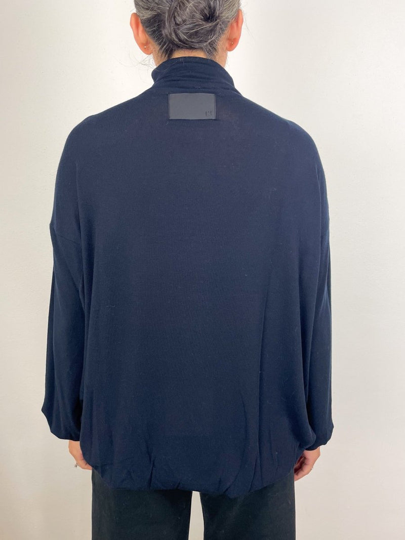 Myra Narrow Sleeve High Neck by Navy - The Shoe Hive