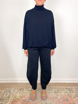 Myra Narrow Sleeve High Neck by Navy - The Shoe Hive
