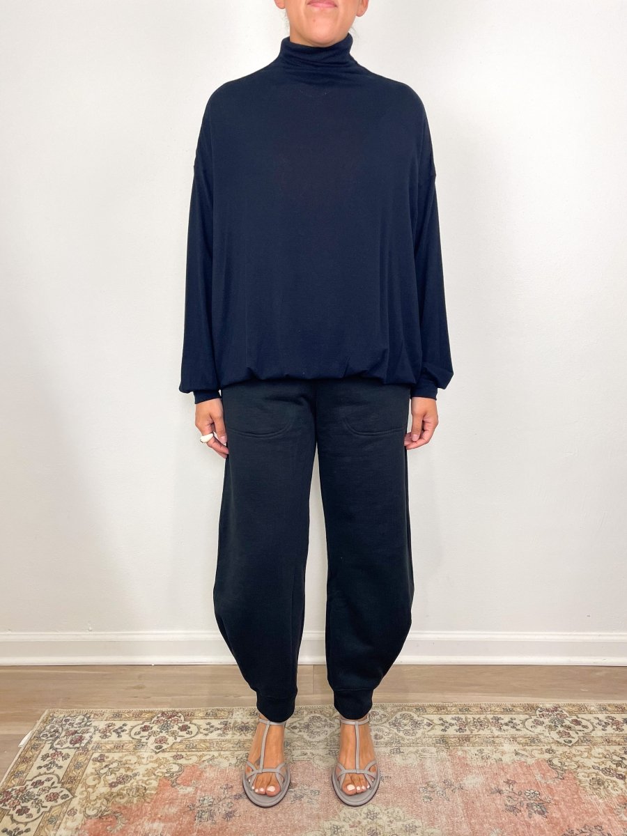 Myra Narrow Sleeve High Neck by Navy exclusive at The Shoe Hive