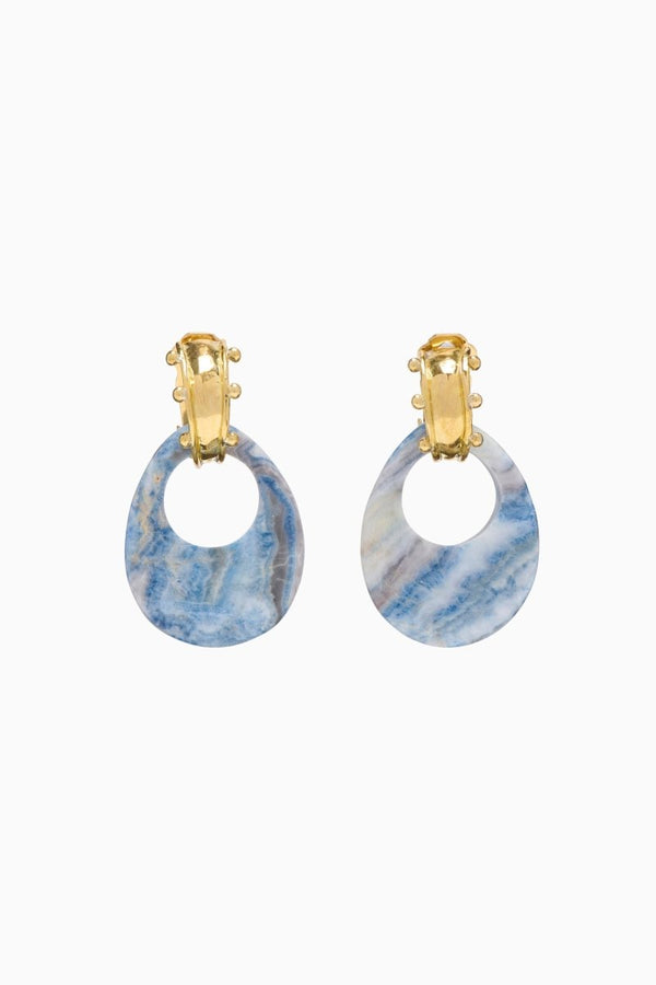 Nalani Geo Stone Earring in Blue Jasper - The Shoe Hive