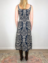 Natali Tank A - Line Dress in Noir Flora - The Shoe Hive