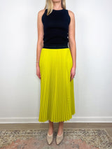 Nessa Accordion Pleat Skirt in Atomic Yellow - The Shoe Hive
