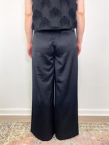 Neve Mid Waisted Wide Leg Pant in Black - The Shoe Hive