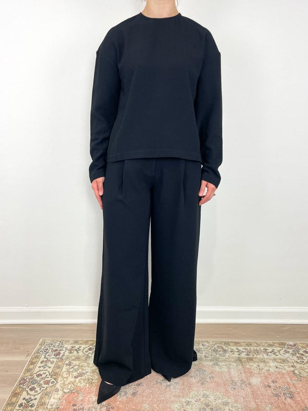 Neve Trouser in Black Crepe - The Shoe Hive