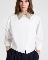 New Chapter w/ Crystal Collar in White - The Shoe Hive