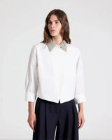 New Chapter w/ Crystal Collar in White - The Shoe Hive