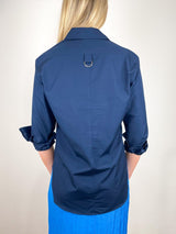 New Shirting Charlie Mens Slim Shirt in Navy - The Shoe Hive