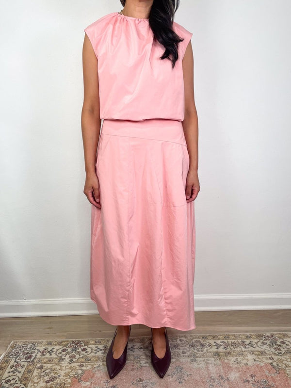 Nylon Asymmetrical Ballon Skirt in Pink - The Shoe Hive