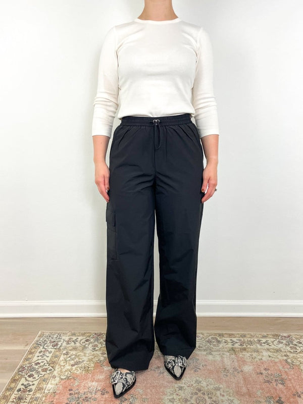 Nylon Cargo Pant in Jet Black - The Shoe Hive