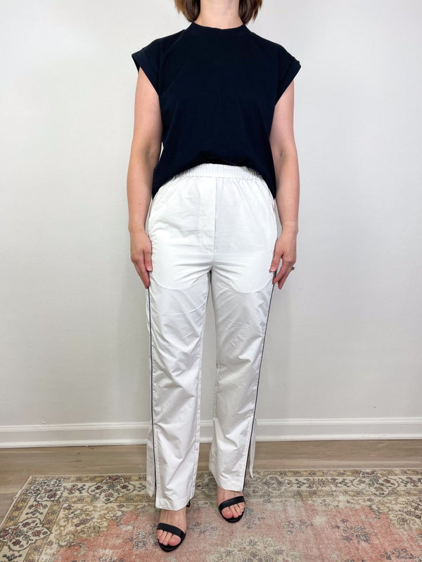 Nylon Piped Jogger in White Multi - The Shoe Hive