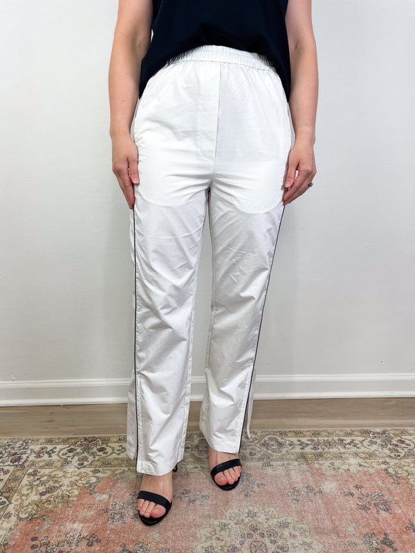 Nylon Piped Jogger in White Multi - The Shoe Hive