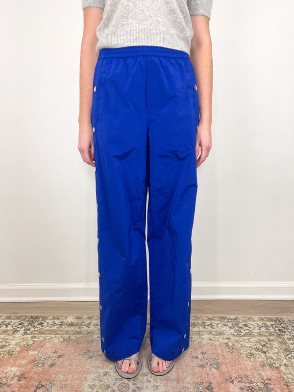 Nylon Snap Pull On Jogger in Blue - The Shoe Hive