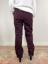 Nylon Zipper Jogger in Malbec - The Shoe Hive