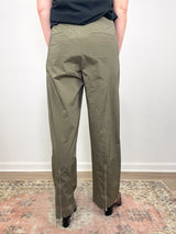 Nylon Zipper Trouser in Dark Taupe - The Shoe Hive