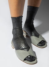 One Ribbed Laminated Socks in Fumo - The Shoe Hive