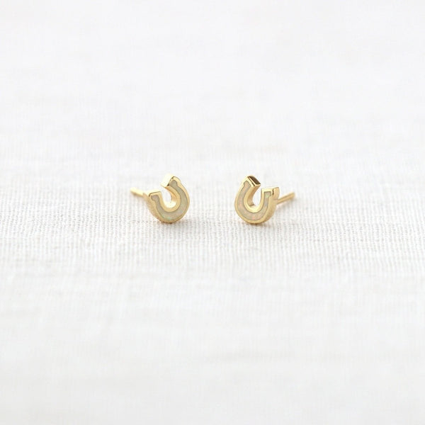 Opal Horseshoe Stud Earrings - The Shoe Hive