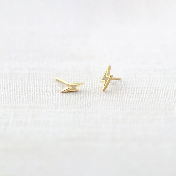 Opal Lightning Bolt Stud Earrings - The Shoe Hive